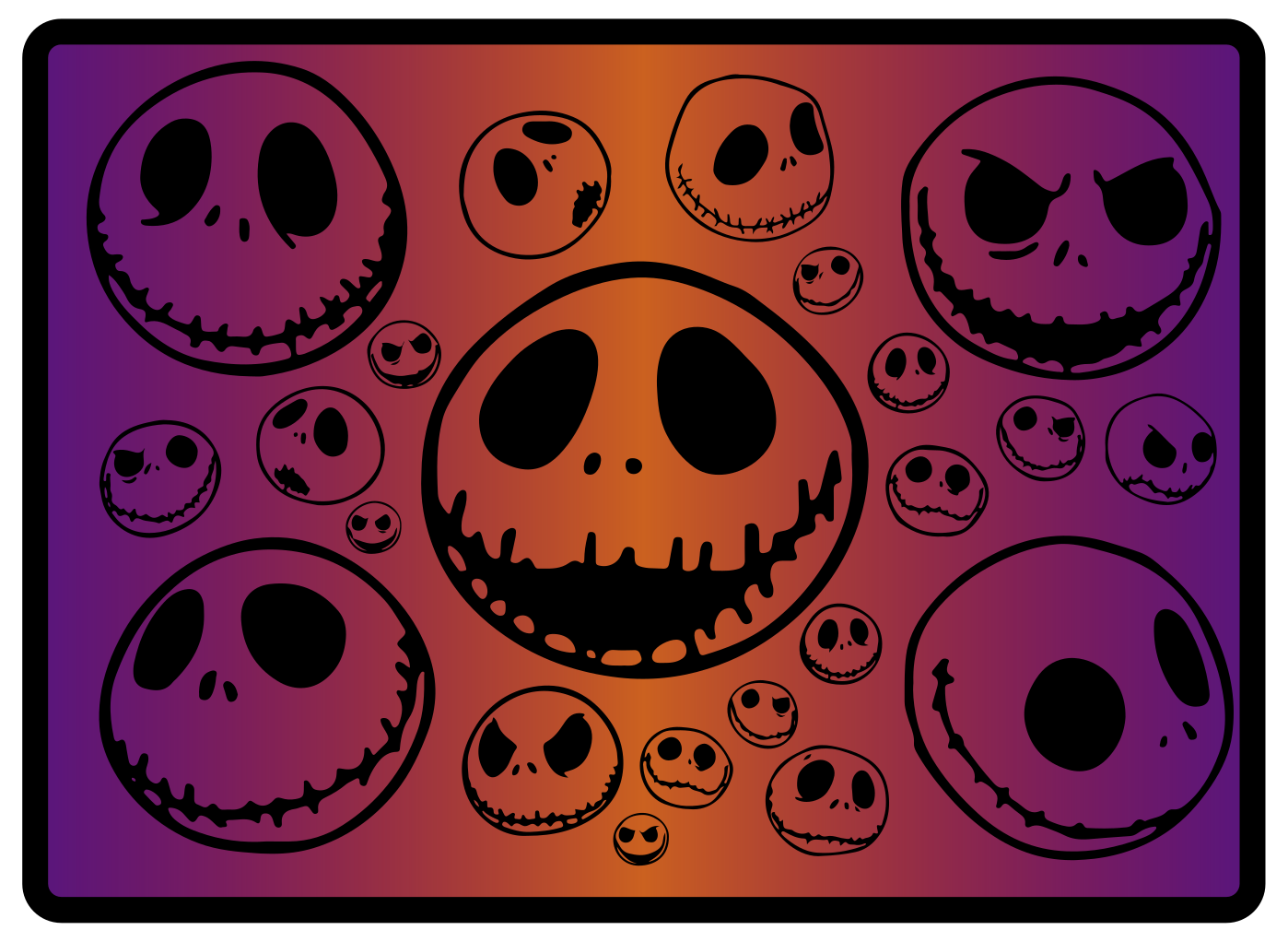 Alfombra vinílica halloween calaveras espeluznantes - TenVinilo