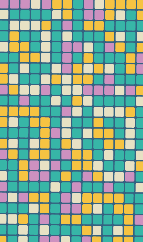 Alfombra vinílica geométrica patrón de cuadrícula de colores - TenVinilo