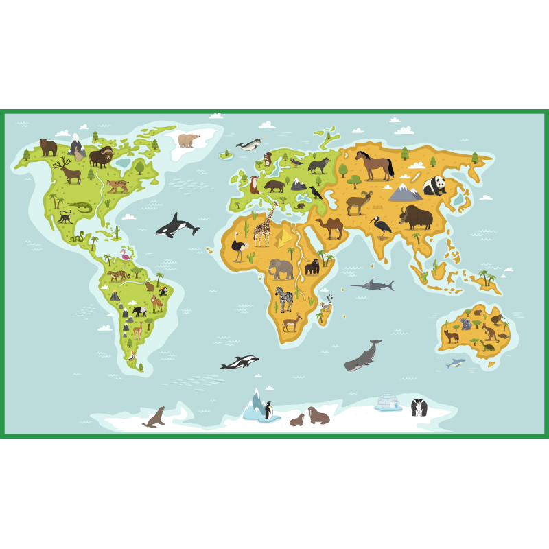 Alfombra vinílica mapamundi exploración cartográfica - TenVinilo