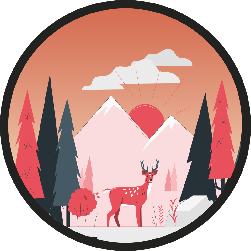 Alfombra vinilo redonda Paisaje forestal - TenVinilo