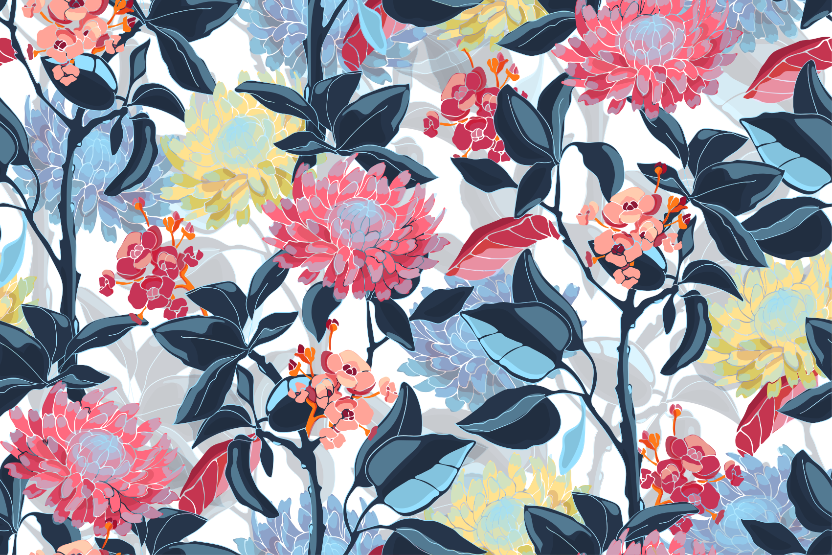 Alfombra vinílica flores detalle del arreglo floral - TenVinilo