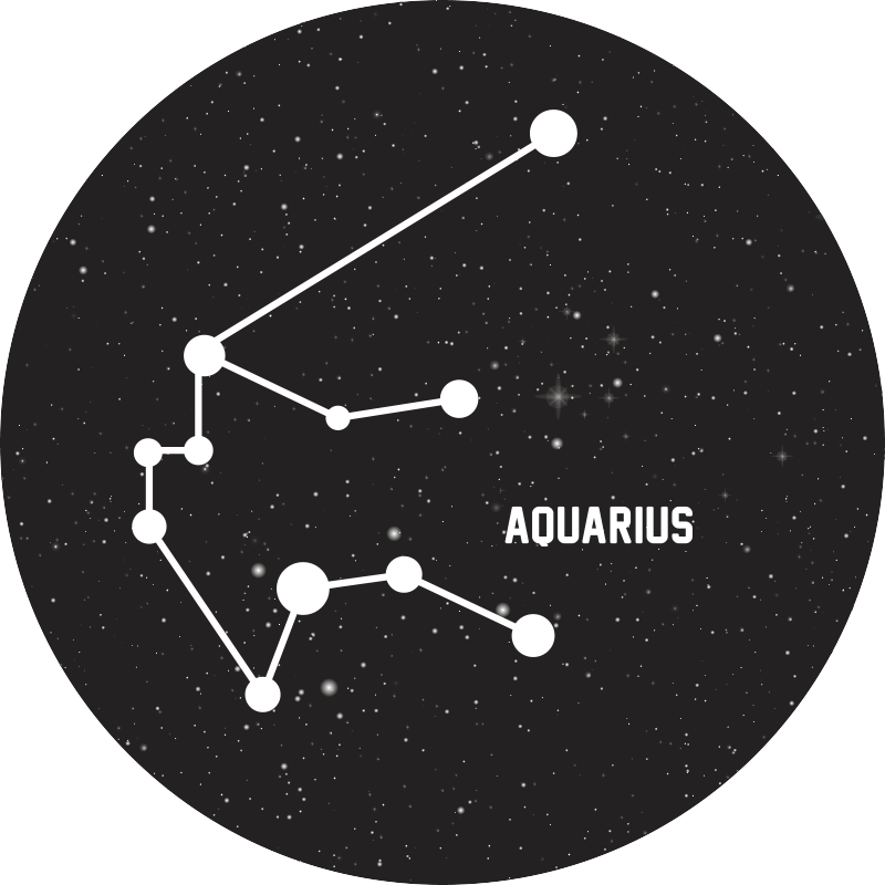 Alfombras vinílicas modernas Signo del zodiaco acuario - TenVinilo