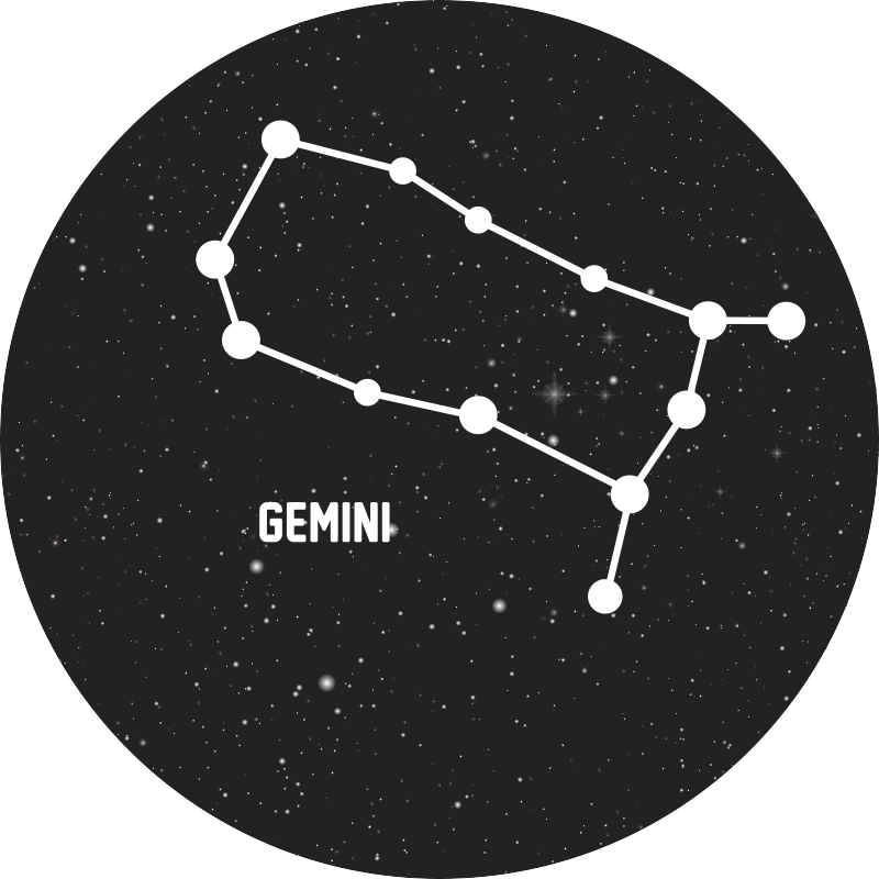 Alfombra vinílica de estrellas constelación de géminis - TenVinilo