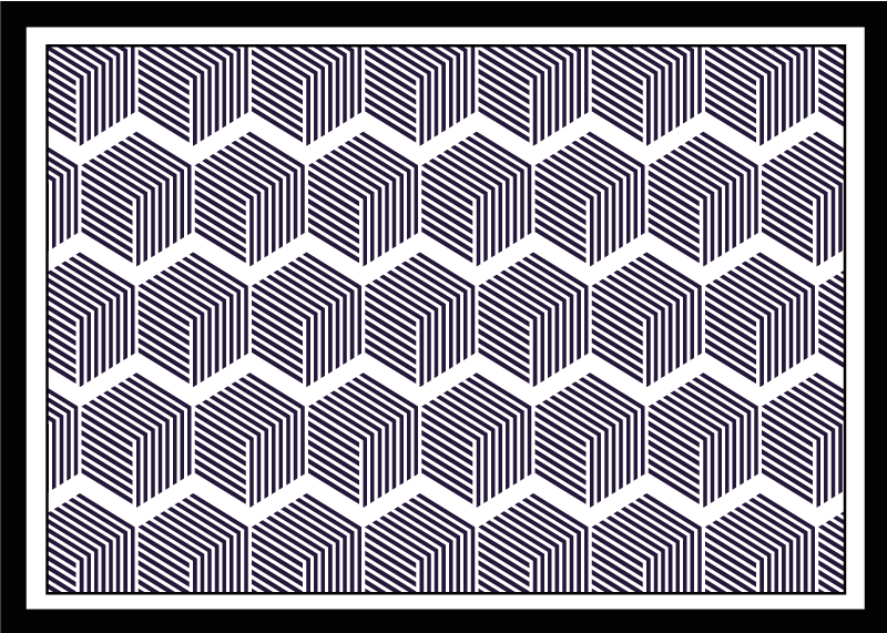 Alfombra vinilo mosaico Laberinto blanco y negro 3d - TenVinilo