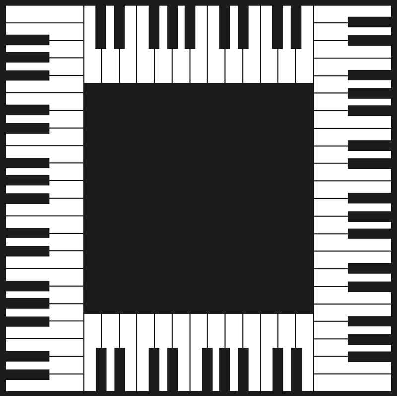 Alfombra vinílica juegos distribución del teclado del piano - TenVinilo