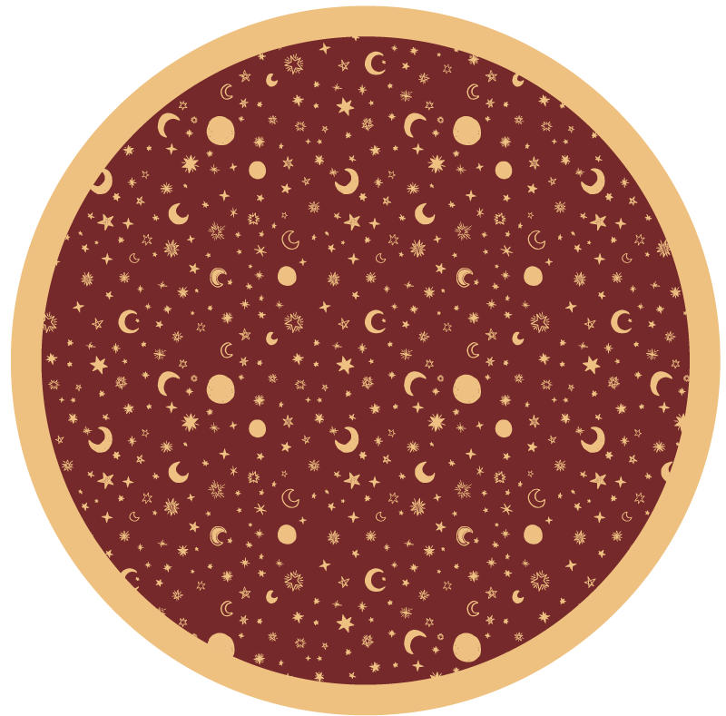 Alfombra vinílica redonda roja de estrellas - TenVinilo