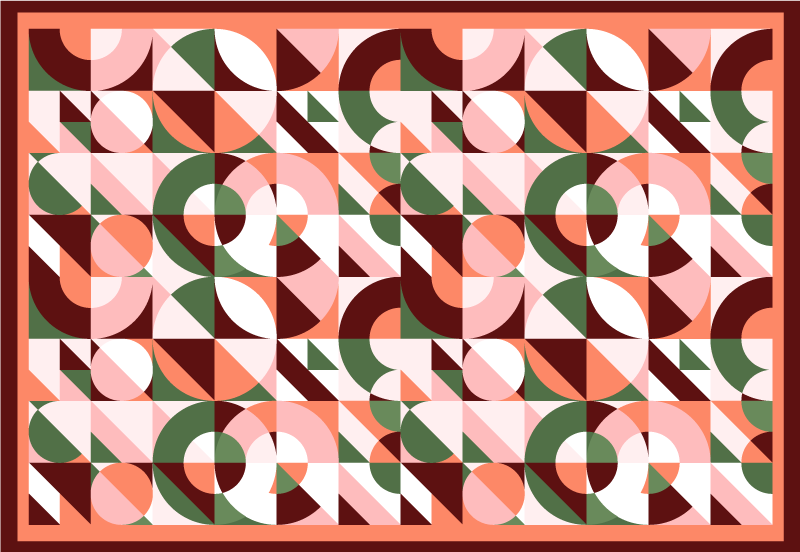 Alfombra vinílica geométrica patrón de mosaico geométrico - TenVinilo