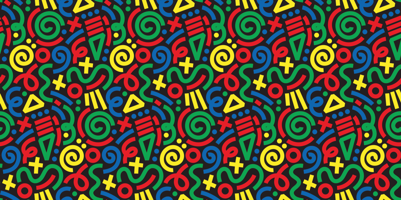 Alfombra vinílica juegos patrón de rompecabezas vibrante - TenVinilo