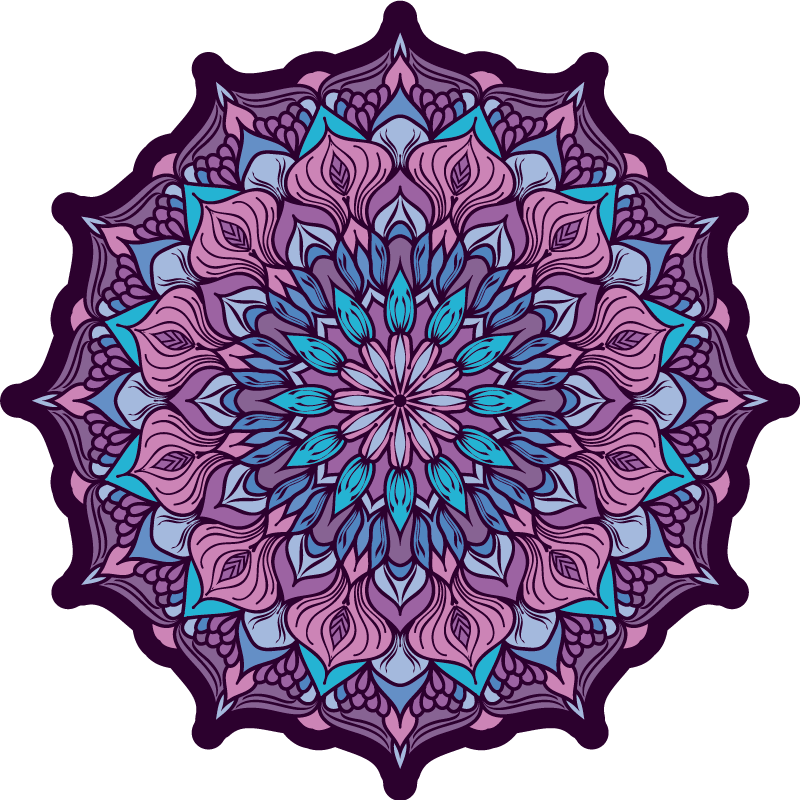 Alfombra vinílica mandala Patrón de mandala boho - TenVinilo