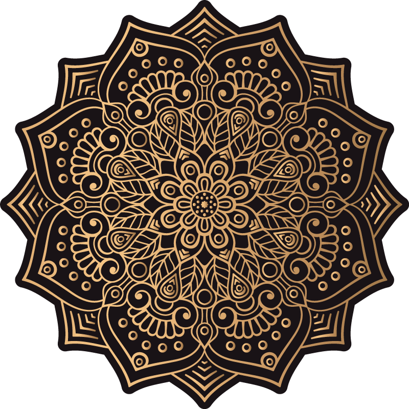 Alfombra vinílica mandala superposición intrincada - TenVinilo