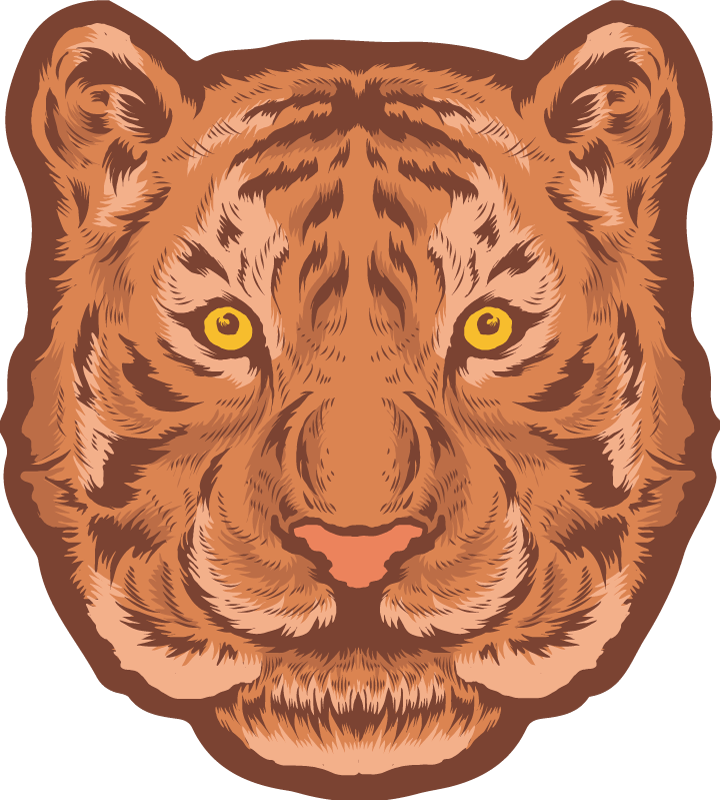 Alfombra vinílica animales cara de tigre - TenVinilo