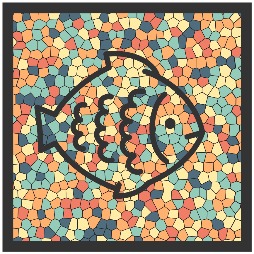 Alfombra vinílica mosaico patrón de peces mosaico - TenVinilo