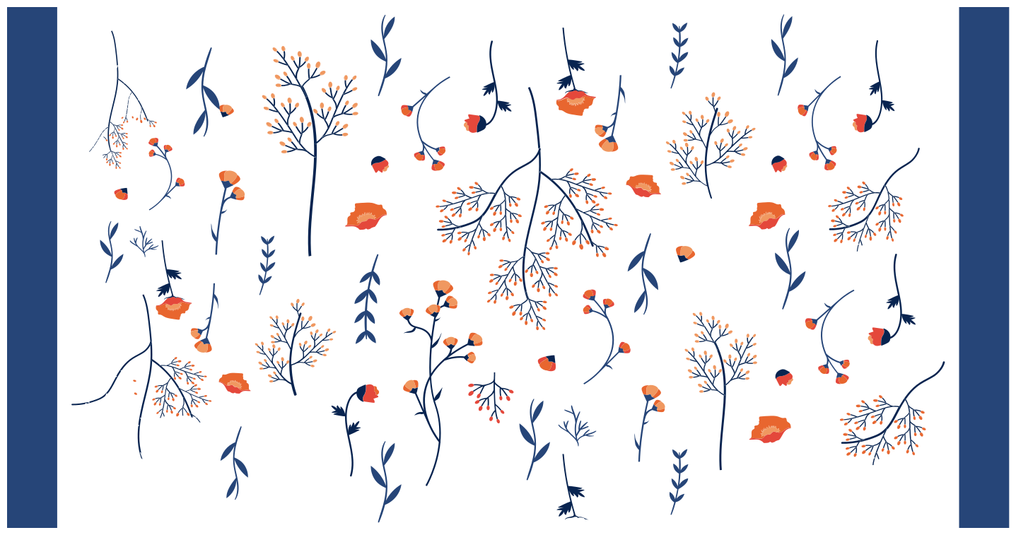 Alfombra vinílica flores motivo botánico de otoño - TenVinilo