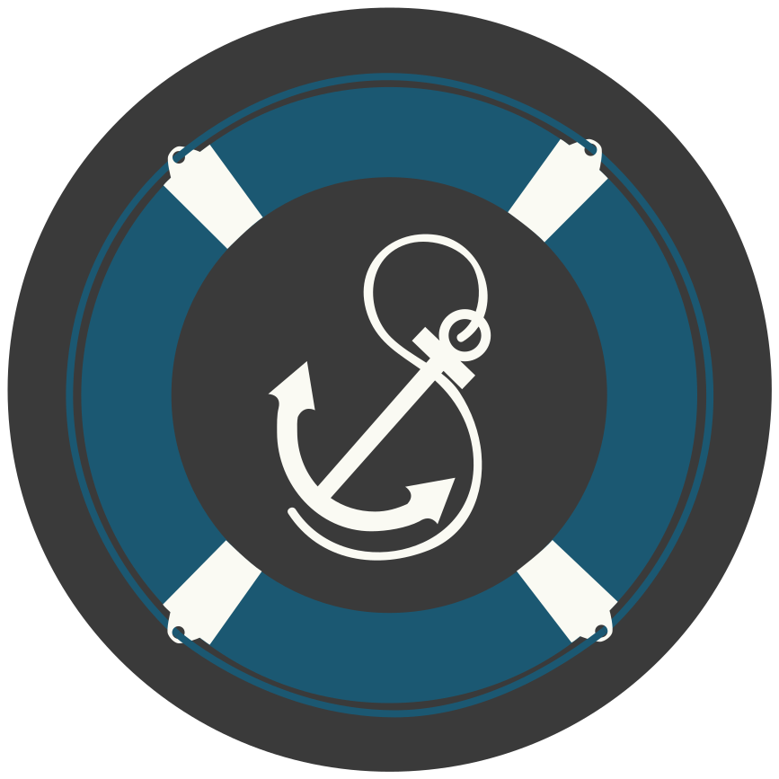 Alfombra vinílica mosaico motivo de ancla náutica - TenVinilo