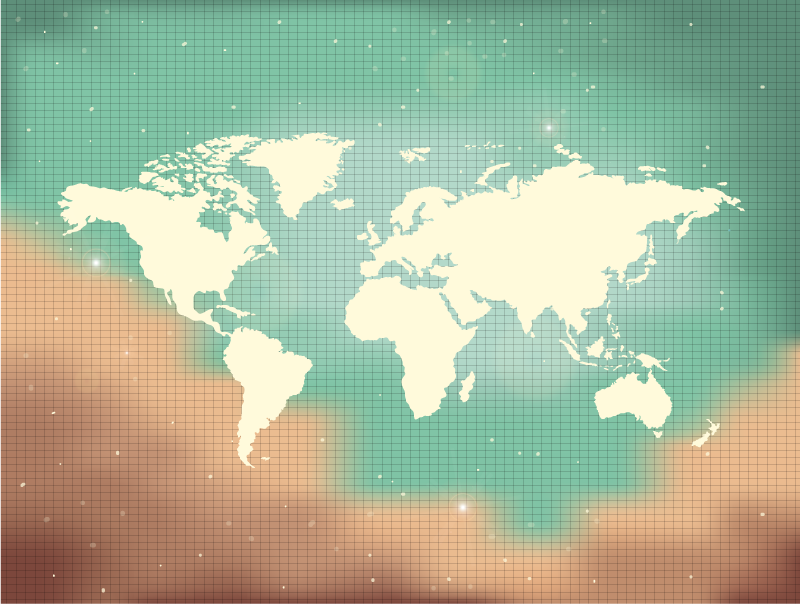 Alfombra vinílica mapamundi ilustración del mapa mundial - TenVinilo