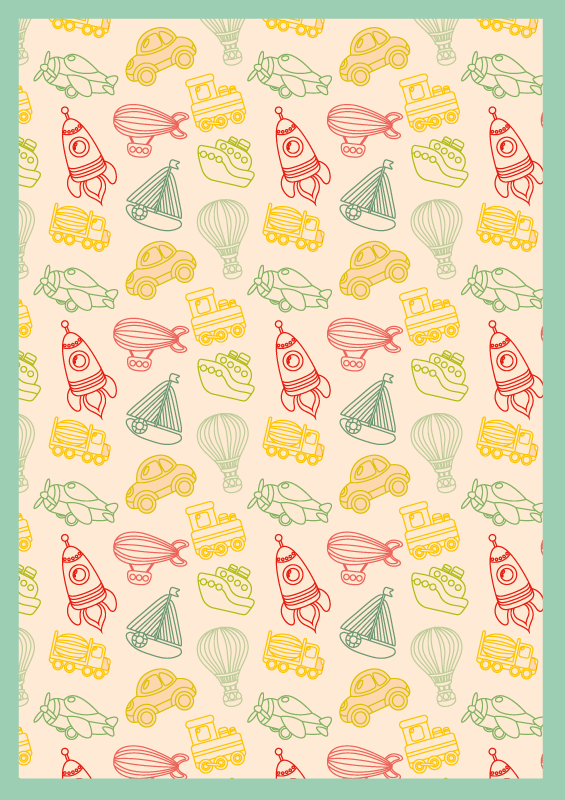 Alfombra vinílica Iconos dibujos animados - TenVinilo