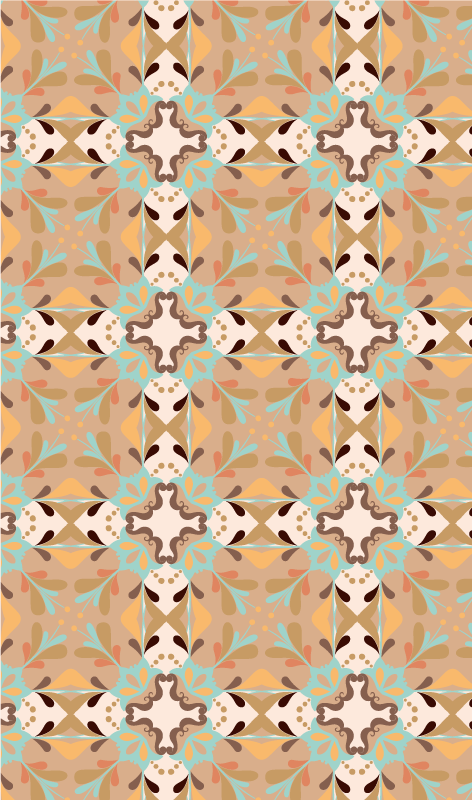 Alfombra vinílica hidráulica estallido de mosaico - TenVinilo