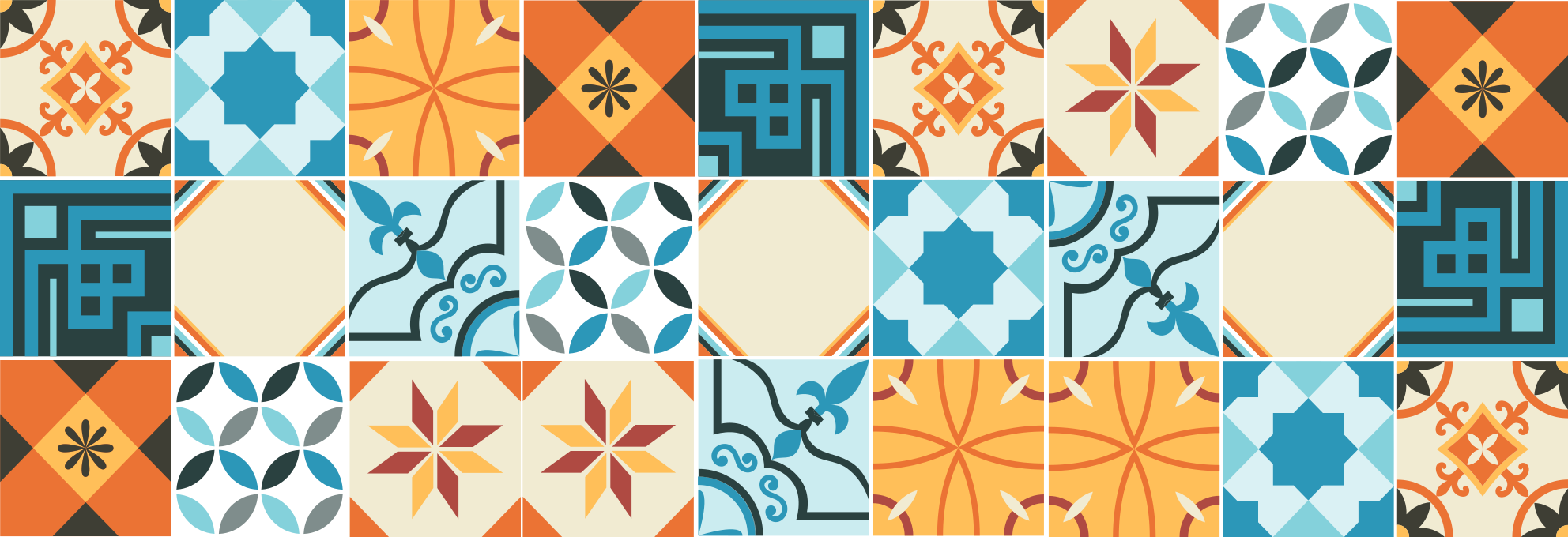 Alfombra vinílica hidráulica azulejos estampados - TenVinilo