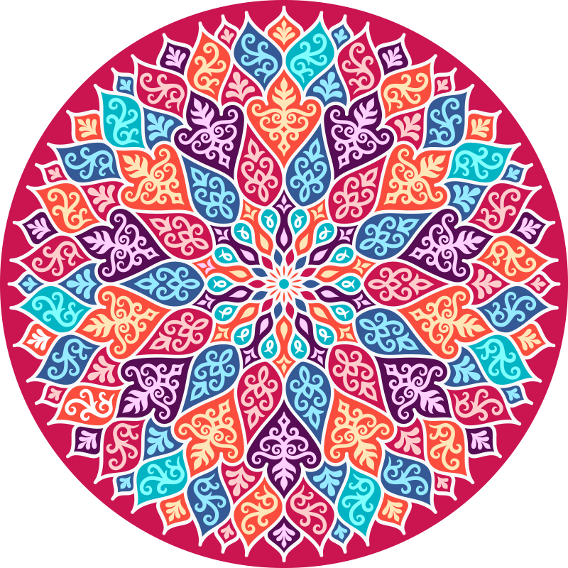 Alfombra vinílica mandala multicolor - TenVinilo