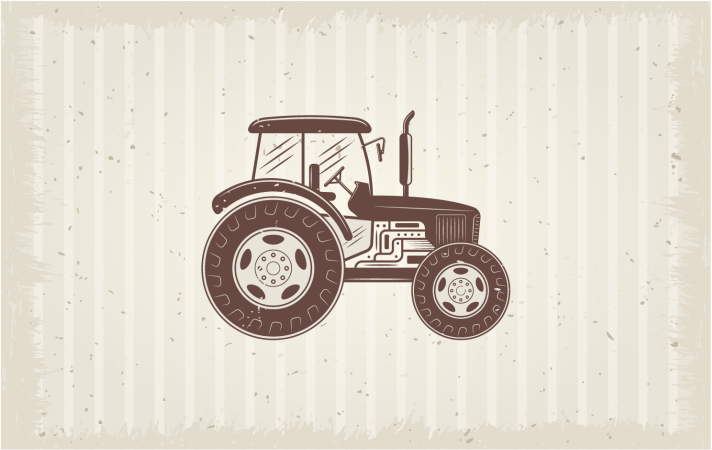 Alfombra vinílica imitación tractor rústico - TenVinilo
