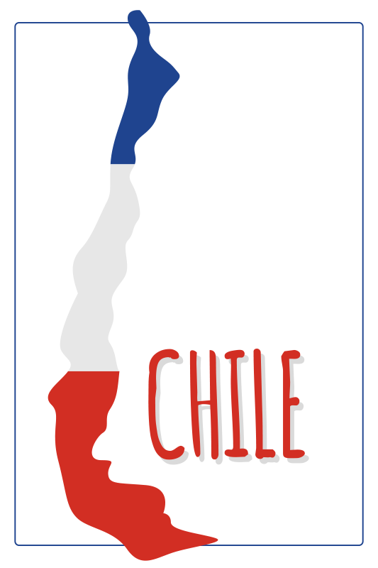 Alfombra vinílica mapa Chile con bandera - TenVinilo