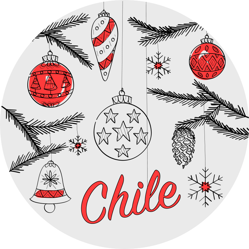 Alfombra vinílica navidad decoración navideña de chile - TenVinilo