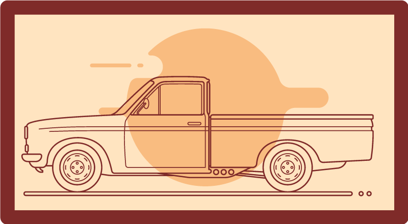 Alfombra vinílica infantil camioneta vintage - TenVinilo