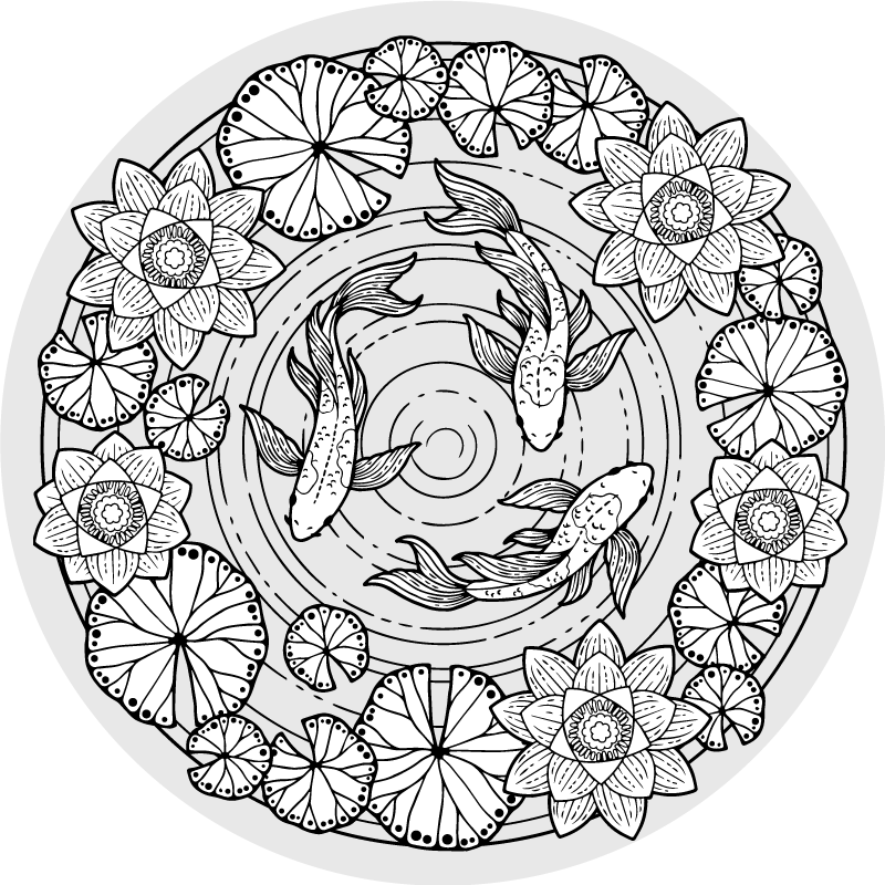 Alfombra vinílica animales peces koi - TenVinilo