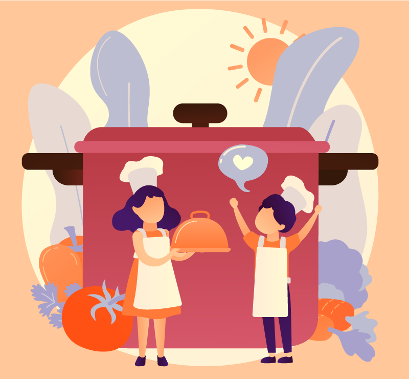 Alfombra vinilo cocina Chef de dibujos animados - TenVinilo