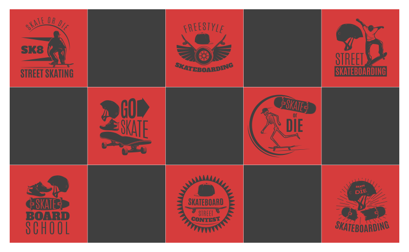 Alfombra vinílica juegos temática de skate - TenVinilo