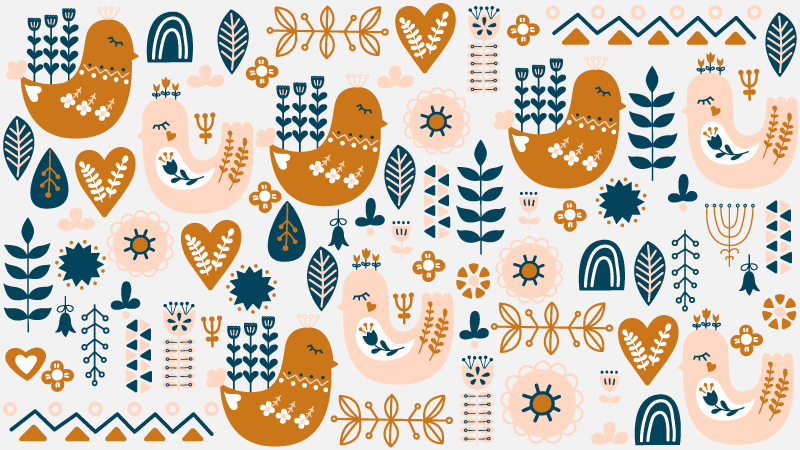 Alfombra vinílica nórdica Niños con pájaro cantor - TenVinilo