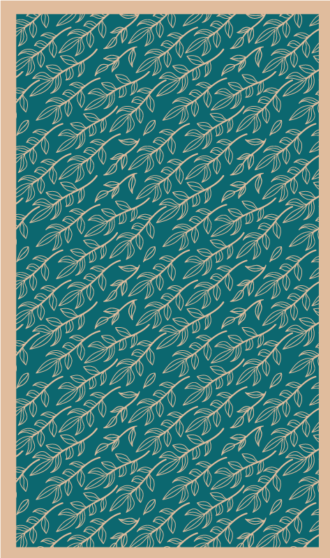 Alfombra vinílica flores hojas verdes y elegantes - TenVinilo