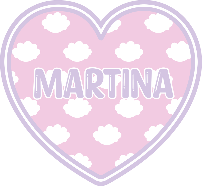 Alfombra vinílica personalizable corazón en forma de nubes - TenVinilo