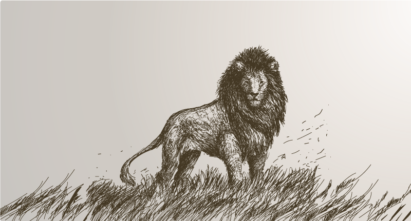 Alfombra vinílica animales majestuoso reflejo del león - TenVinilo