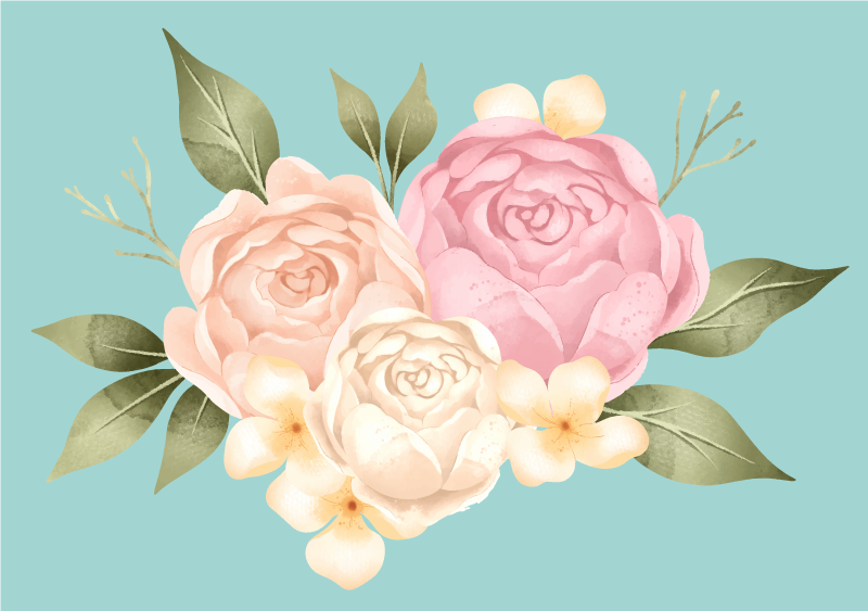 Alfombra vinilo cuadrada Peonía cabeza de flor realista - TenVinilo