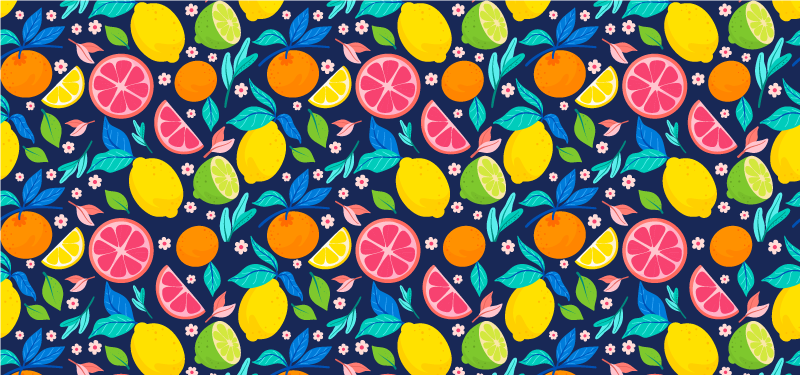 Alfombra vinílica cocina cítricos multicolor - TenVinilo