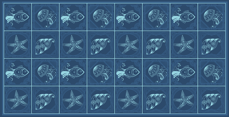 Alfombra vinílica baño diseño de vida marina - TenVinilo