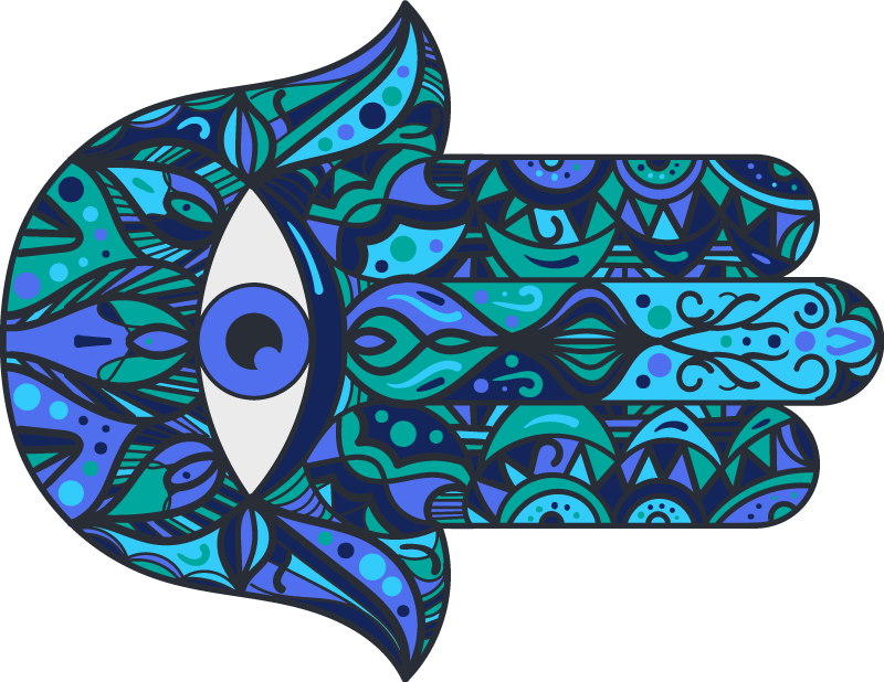 Alfombra vinílica mandala símbolo de mano colorido - TenVinilo