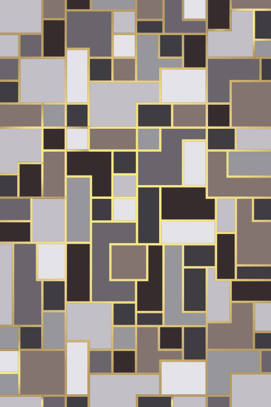 Alfombra vinílica mosaico rectángulos grises - TenVinilo