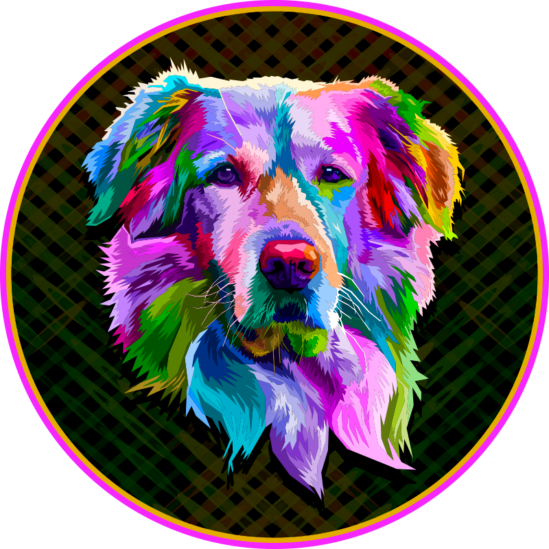 Alfombra vinílica animales ilustraciones caninas coloridas - TenVinilo