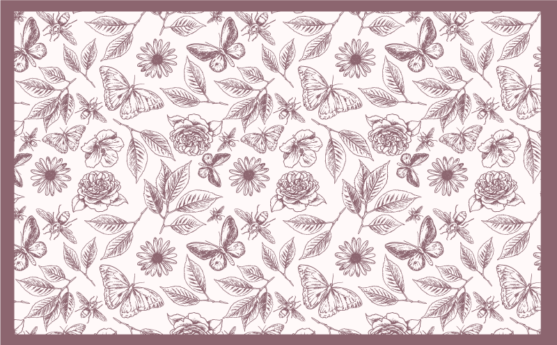 Alfombra vinílica flores arreglo floral sutil - TenVinilo