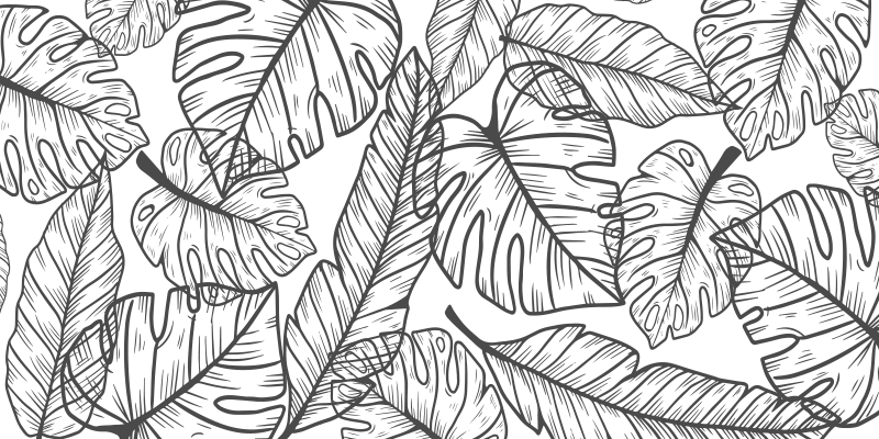 Alfombra vinílica naturaleza hojas monstera  - TenVinilo