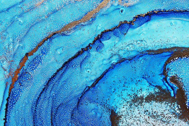 Alfombra vinílica imitación mármol motivo de olas del océano - TenVinilo