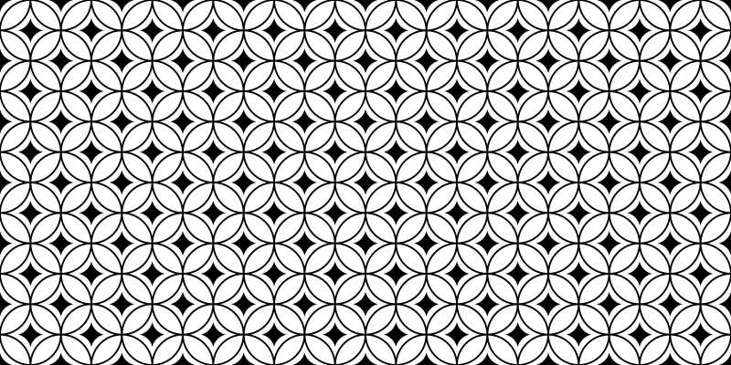 Alfombras vinílica azulejos geométricos negros - TenVinilo