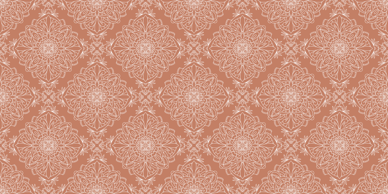 Alfombra vinílica mandala motivo de mosaico naranja - TenVinilo