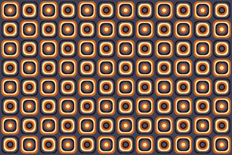 Alfombra vinílica salón patrón de círculo retro - TenVinilo