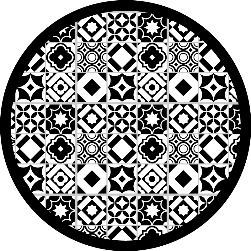 Alfombra vinílica mosaico motivo monocromático - TenVinilo