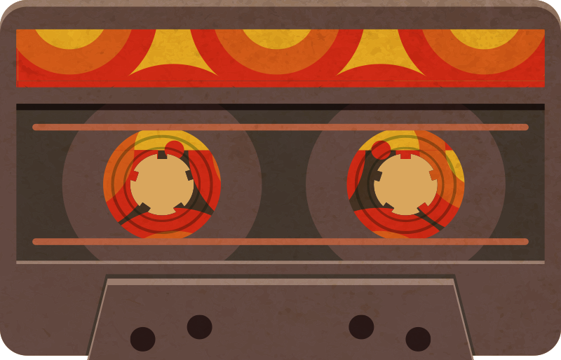 Alfombra vinílica moderna ilustración de casete retro - TenVinilo