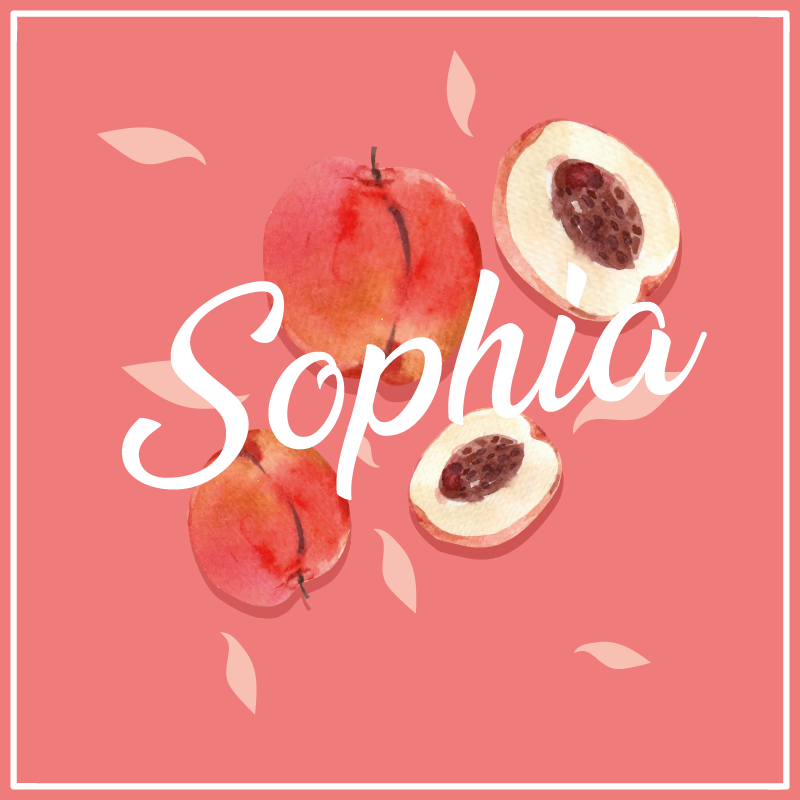 Alfombra vinílica juvenil melocotones rosas con nombre - TenVinilo