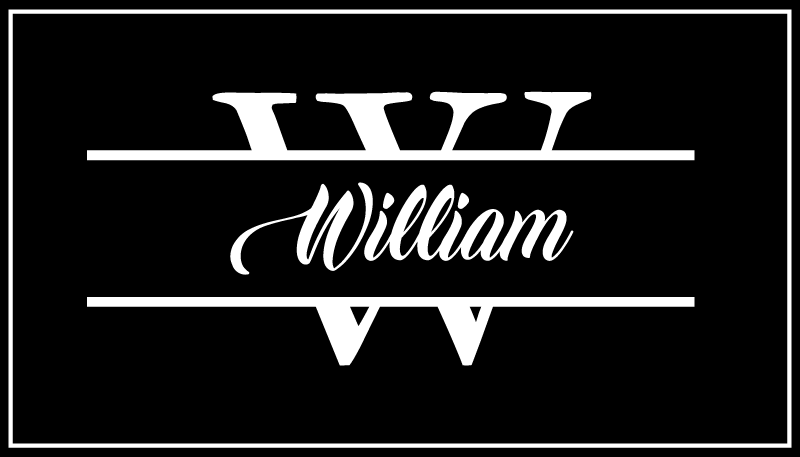 Alfombra vinílica moderna nombre e inicial elegantes - TenVinilo